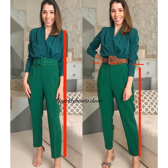 NWT Zara High-Waisted Belted Pants - Picture 6 of 10